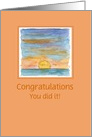 Custom Congratulations Sunset Landscape Watercolor Painting card