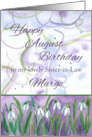 Happy August Birthday Sister In Law Marge Snowdrop Flowers card