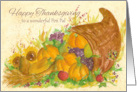 Happy Thanksgiving Pen Pal Cornucopia Watercolor Art card