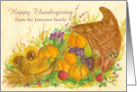 Happy Thanksgiving Cornucopia Watercolor Custom Name card