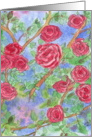 Happy Valentine’s Day Painted Red Roses Royal Blue card