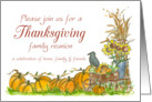 Thanksgiving Family Reunion Invitation Pumpkin Illustration Watercolor card