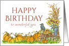 Happy Fall Birthday Wonderful You Pumpkins card