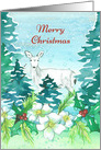 Merry Christmas Deer Winter Forest card