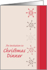 Christmas Dinner Invitation Snowflakes Modern Stripe Design card