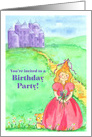 Birthday Party Invitation Pink Princess Castle card