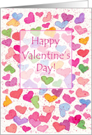 Happy Valentine’s Day Colorful Candy Hearts Watercolor card