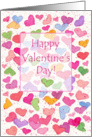 Happy Valentine’s Day Colorful Candy Hearts Watercolor card