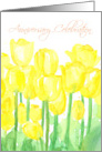 Anniversary Celebration Invitation Yellow Tulip Flowers Spatter Spots card