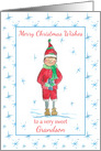 Merry Christmas Grandson Holiday Elf Snowflakes card