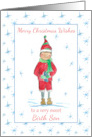 Merry Christmas Birth Son Holiday Elf Snowflakes card