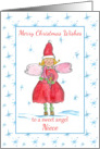 Merry Christmas Wishes To A Sweet Angel Niece Holiday Elf card