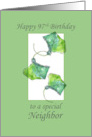 Happy 97th Birthday Neighbor Green Leaves card