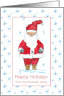 Happy Holidays Santa Claus Snowflakes Custom Name card