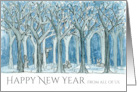 Happy New Year From All of Us Forest Animals card