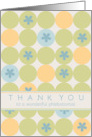 Thank You Phlebotomist Green Circle Polka Dots Flowers card