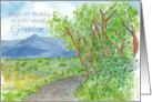 Happy 30th Birthday Grandson Mountain Landscape Watercolor card