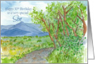 Happy 30th Birthday Son Mountain Landscape Watercolor card
