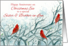 Happy Christmas Eve Anniversary Sister and Brother-in-Law card