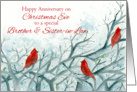 Happy Christmas Eve Anniversary Brother and Sister-in-Law card