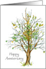 Happy Anniversary Employee Business Autumn Tree Drawing card