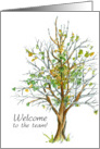 Welcome To The Team Employee Business Autumn Tree Drawing card