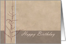 Happy Birthday Botanical Plant Earth Tone Stripes card