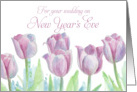 New Year’s Eve Wedding Congratulations Mauve Pink Tulip Flowers card