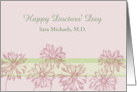 Happy Doctors’ Day Custom Name Daisy Botanical Art Mauve Floral card