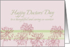 Happy Doctors’ Day Co-Worker Daisy Botanical Art Mauve Floral card