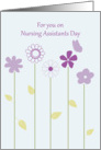 For You on Nursing Assistants Day Purple Flowers Butterfly card