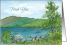 Thank You Mountain Lake Kayaks Watercolor Painting card