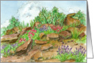 Friendship Thank You Desert Wildflower Landscape Watercolor Art card