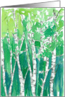 Happy Earth Day Anniversary Aspen Trees Green Watercolor Art card