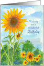 Wishing You A Wonderful Birthday Sunflowers card