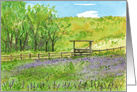 Purple Wildflowers Pasture Watercolor Painting Blank card