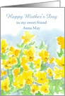 Happy Mother’s Day Custom Name Card Yellow Pansies Watercolor card