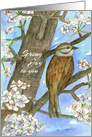 Spring Joy To You Sparrow Bird Tree card