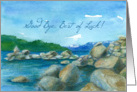 Good Bye Best of Luck Mountain Lake Rocks Watercolor Painting card