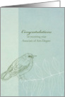 Congratulations Associate of Arts Degree Bird Leaves Drawing card