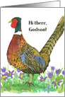 Hi There Godson Thinking of You Pheasant Game Bird card