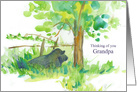 Thinking of You Grandpa Cow In Meadow Farm Animal card