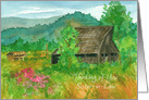 Thinking of You Sister-in-Law Barn Sweet Peas Meadow Mountains card
