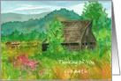 Thinking of You Custom Name Barn Sweet Peas Meadow Mountains card