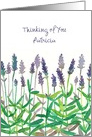 Thinking of You Custom Name Lavender Flowers Watercolor Art card