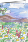Field of Daisies Watercolor Flowers Blank card