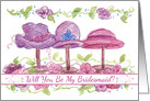 Bridesmaid Invitation Wedding Tea Party Hats card