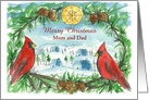 Merry Christmas Mom and Dad Custom Name card