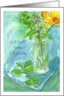 Get Well Soon Custom Name Yellow Daisy Wildflower Bouquet card