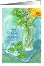 Happy Birthday Custom Name Yellow Daisy Wildflower Bouquet card